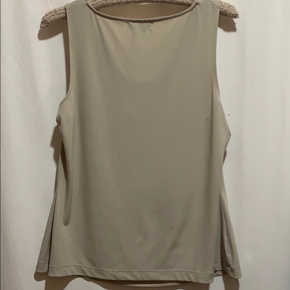 COPY - CALVIN KLEIN TOP/TANK TAN POLY SZ L COWL NECKLINE - Picture 4 of 6
